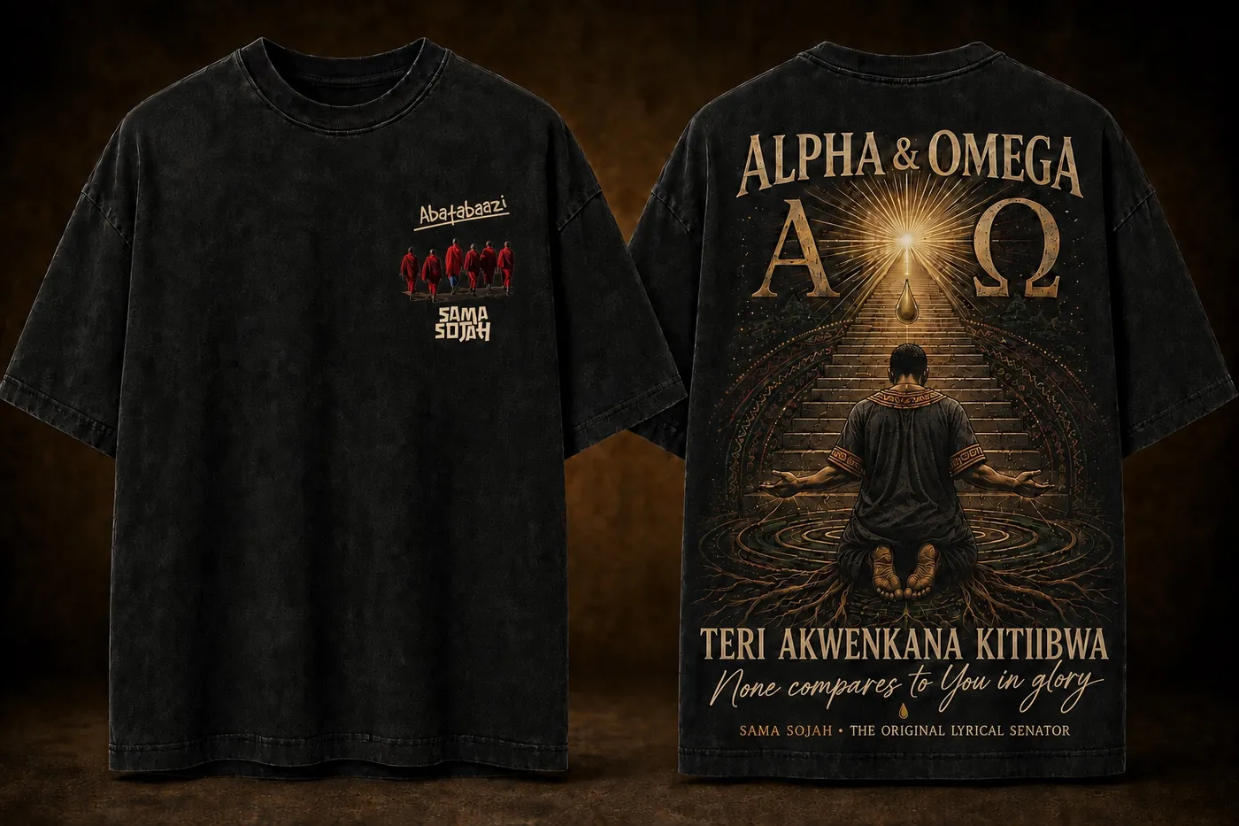 Alpha and Omega T-shirt front and back