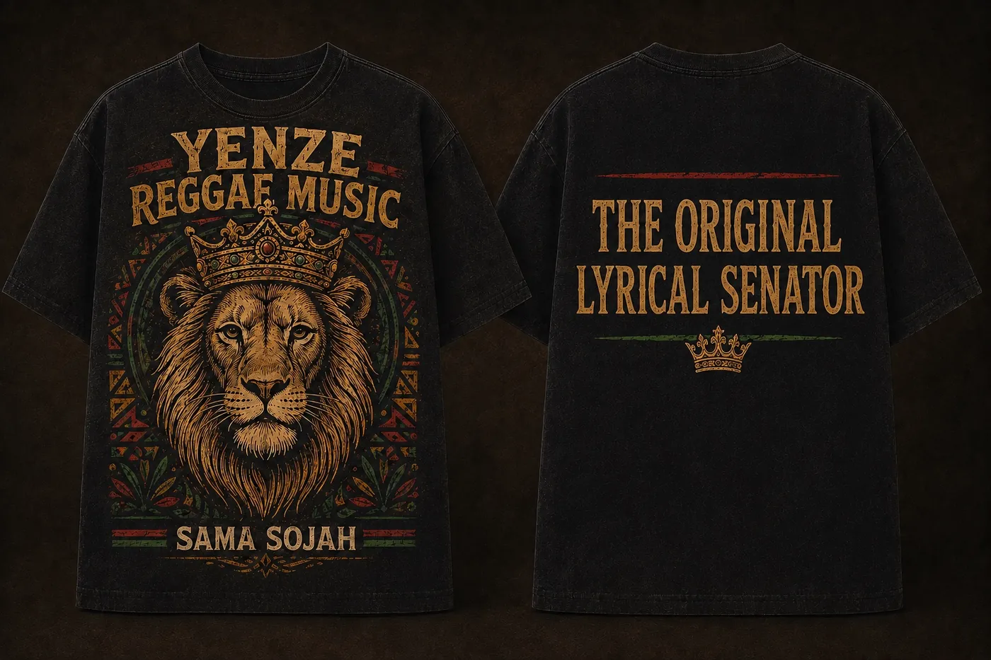 Yenze Reggae Music T-shirt front and back